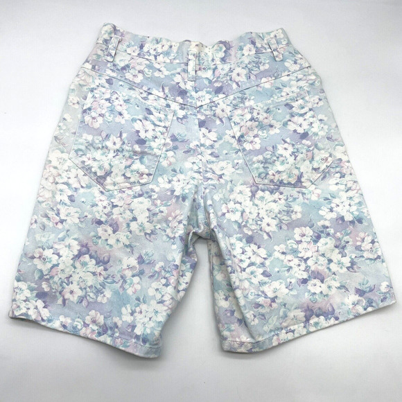 Breaker Jeans True Vintage 80s Pastel Floral Denim Shorts Fairykei | Size S - Picture 9 of 9